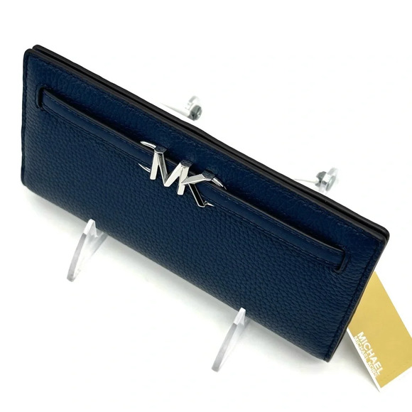 Michael Kors Reed Large Snap Bifold Wallet Navy Blue - Picture 6 of 8